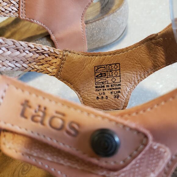 Taos Trulie Braided Cork Leather Sandal PINK Size EU 38 / US 8-8.5 - Picture 5 of 8